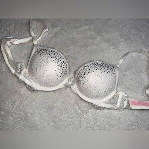 Victoria's Secret White Rhinestone Embellished Bra